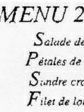 Les menus proposs